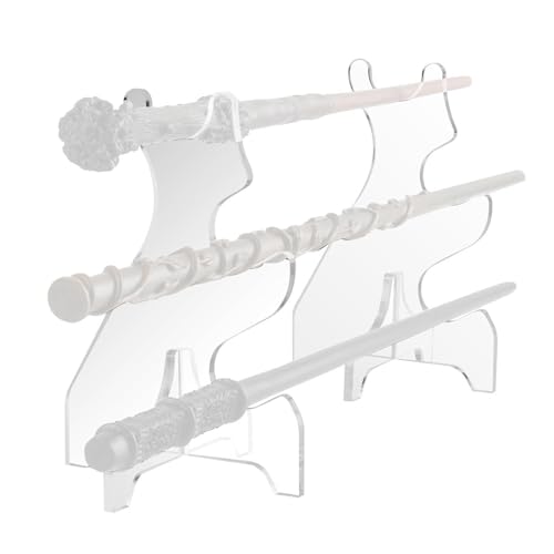 LearnLyrics DREI -Tier -Lichtschwerter - Desktop -Displayständer, Sabre Storage Rack | Transparente Acrylkollektible Waffenhalter, Multii -Level -Sci -Schwert -Replik -Stand für Show -Home Offices von LearnLyrics