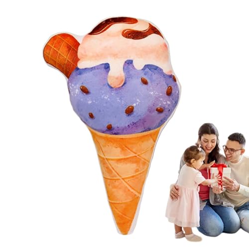 LearnLyrics Eiscreme-Plüsch-Spielzeug, Eiscreme-Dekoration, Plüsch, bedruckt, Schlafbegleiter aus weichem Plüsch, Cartoon, für Frauen und von LearnLyrics