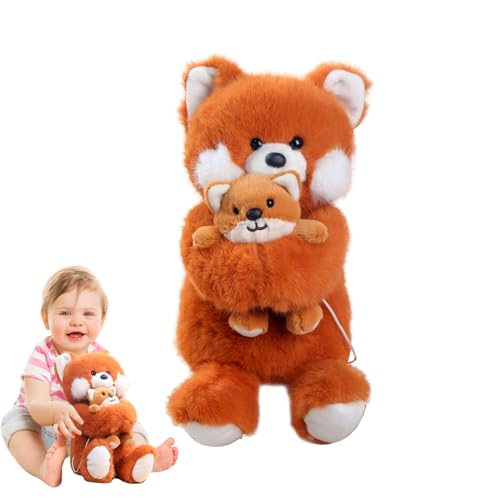 LearnLyrics Gefüllter Fuchs Plüsch - Entzückende Weiche Tierpuppe Für Kinder Und Erwachsene | Flauschiger Huggable -Spielzeug Mit Niedlichem Design, Gemütlicher Schlafenszeitbegleiter, Kinder von LearnLyrics