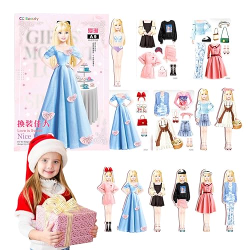 LearnLyrics Magnetische Puppen zum Anziehen - Reisesimulationsspiel, Papierpuppe | Prinzessin -Puppe zum Anziehen, einfaches Spiel für Kinder, Mädchen im Alter von 4 bis 7 Jahren, Unterhaltung von von LearnLyrics