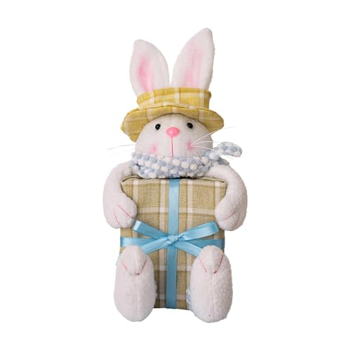 LearnLyrics Osterhase Plüschfiguren, Osterhasenpuppe,Osterhase Ornament und Bonbonkorb | Kinderkanet -Puppen -Ornamente, Cartoon -Kaninchenpuppe für die Heimdekoration von LearnLyrics