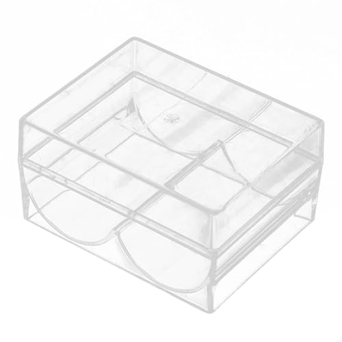 LearnLyrics Pokerchip-Box, Pokerchip-Ständer mit 2 Fächern, 40 Stück Acryl-Pokerchip-Box, Pokerchip-Halter mit Home Chip-Tray von LearnLyrics