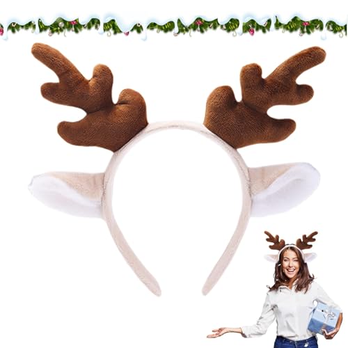 LearnLyrics Rentiergeweih Stirnband, Hirschgeweih Stirnband, Kopfbedeckung für Cosplay-Partys, Plüschtiere, Rentiergeweih, für Männer und Frauen von LearnLyrics