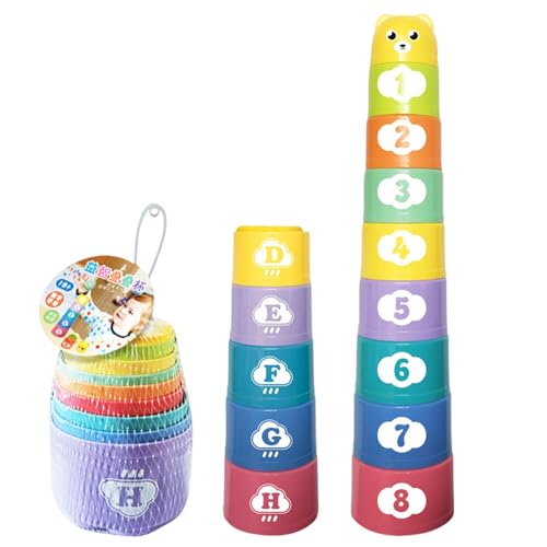 LearnLyrics Stapelspiel für Tassen, Stapelspiel für logisches Training – Stapelspielzeug für 6 Monate, Badespielzeug zur Beleuchtung von Schichten, Stapeltassen, Spielzeug LearnLyrics Stapelspiel für Tassen, Stapelspiel für logisches Training – Stapelspielzeug für 6 Monate, Badespielzeug zur Beleuchtung von Schichten, Stapeltassen, Spielzeug von LearnLyrics