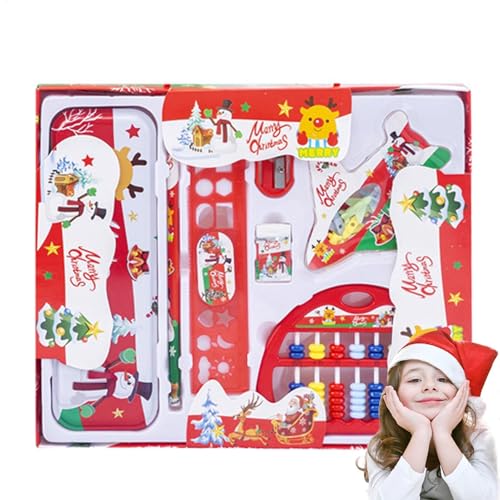 LearnLyrics Weihnachts-Schulpapier-Set, Schulbedarf für Weihnachten – Schreibwaren-Set für | Schreibwarenschärfer-Set, Schulklassen-Preiszubehör für von LearnLyrics