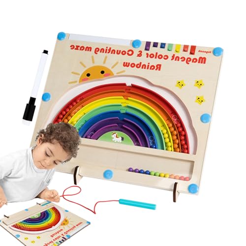 Magnetisches Labyrinth-Tafel | Puzzlebrett zum Zählen und Kombinieren von Farben | Lernspiel Design Regenbogen pädagogische Aktivitäten für Kinder drei Jahre von LearnLyrics