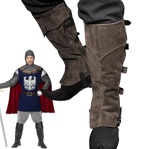 Mittelalterliche Stiefelüberzüge – Stiefelüberzüge Kostüm, Kunstleder Steampunk-Stiefel | Verstellbare elastische Steampunk-Stiefel, leichte Stiefelneuheiten Erwachsene weiche Stiefelüberzüge von LearnLyrics