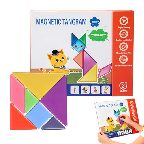 Pattern Blöcke für Kinder,Magnetisches Lernspielzeug - Geometrische Formen,Für Kinder Ab 3 Jahren Mädchen Kindergarten Vorschule Homeschool Mathematik Lernspielzeug von LearnLyrics