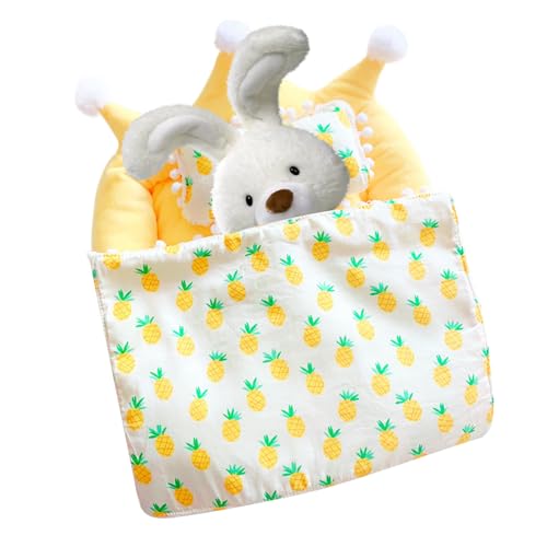 Puppenschlafzimmer Möbelset - Miniaturbettzubehör, Puppenhaus - -Spiel Kit | Sammler Rollenspiel Möbel Spielzeugkollektion, dekoratives Schlafzimmer Set mit Deckenkissen für Kinder Girls Boys Chi von LearnLyrics
