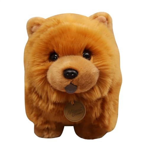 Simulation Chow Chow Plüschtier,Brown Chow Chow Stofftier Plüschtier | Realistische Hundepuppe 25cm Stofftier | Chow Chow Plüschtier, süße Simulation Tierpuppe, Plüschtier, Bär, Löwe, Hund, Hundepuppe von LearnLyrics