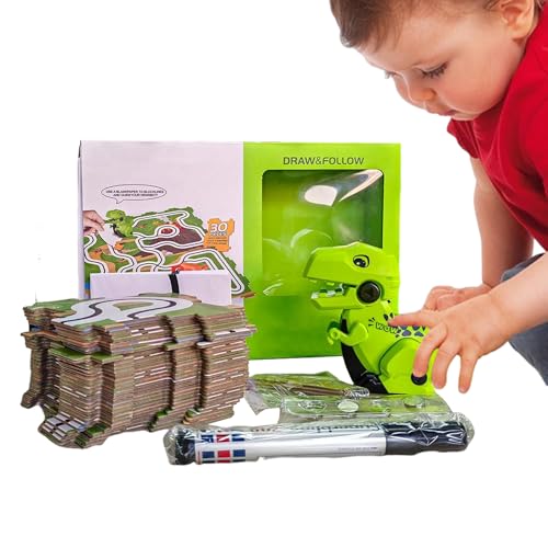 Spielset für Puzzlebahn, Puzzle-Laufbahn-Set | Dinosaur Educational Puzzle Toys | sensorisches Vorschul-Lesegerät für 3 4 5 6 Mädchen von LearnLyrics