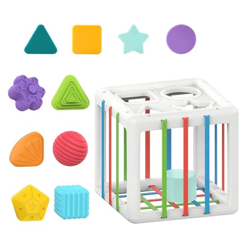 Spielzeug Zum Sortieren Von Babyformen - Regenbogenbaublock Matching Box, Sensorisches Mülleimer Spielzeug Mit Hohen Elastischen Verbandkugeln Und Blöcken | Baby Sensorisches Bin Frühe Pädag Spielzeug Zum Sortieren Von Babyformen - Regenbogenbaublock Matching Box, Sensorisches Mülleimer Spielzeug Mit Hohen Elastischen Verbandkugeln Und Blöcken | Baby Sensorisches Bin Frühe Pädag von LearnLyrics