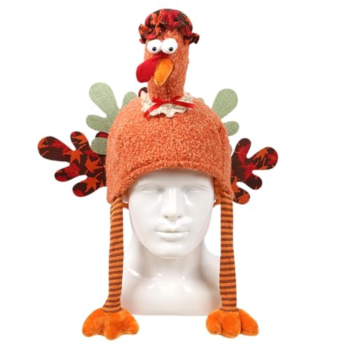 Truthahn-Hut, Kopfbedeckung – lustiges Thanksgiving-Kostüm, Plüsch-Truthahn-Kopfbedeckung, lustiger Partyhut, origineller Truthahn-Hut, Thanksgiving-Abendessen-Dekoration, bequeme festliche von LearnLyrics