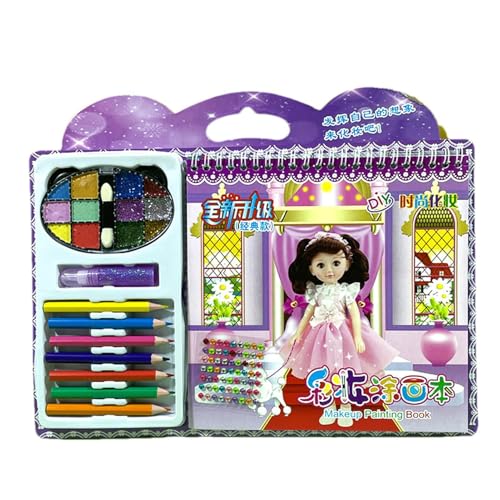 Verkleidungs-Spiele, Prinzessinnen-Aktivitätenbuch mit Strass-Aufklebern, Make-up-Malerei-Kunst-Set, Kinder-Bastelset für Geburtstag Verkleidungs-Spiele, Prinzessinnen-Aktivitätenbuch mit Strass-Aufklebern, Make-up-Malerei-Kunst-Set, Kinder-Bastelset für Geburtstag von LearnLyrics