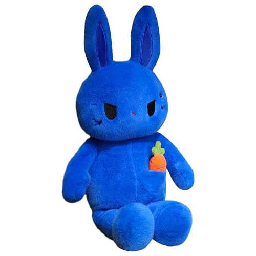 Weiches Hasenplüschspielzeug - süße blau gefüllte Kaninchenpuppe, warmes Kuschelgeschenk | Einzigartiges Kuscheldesign, Valentinesthema, gemütlicher Freund Feature, Schlafzimmerdekoration für Mädchen von LearnLyrics