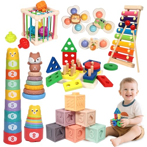 LearnToy Baby Spielzeug 6-18 Monate - Montessori 7-in-1 Aktivitätsset mit Stapelblöcken, Beißring & Sensorik-Behälter, Zertifiziert nach EN71, Geschenk für Babys LearnToy Baby Spielzeug 6-18 Monate - Montessori 7-in-1 Aktivitätsset mit Stapelblöcken, Beißring & Sensorik-Behälter, Zertifiziert nach EN71, Geschenk für Babys von LearnToy