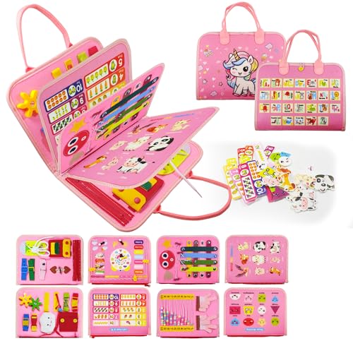 LearnToy Montessori Busy Board für Mädchen von 1 2 3 4 Jahren, Motorikspielzeug Sensorisches Spielzeug für Kleinkinder von 1–4 Jahren, Motorikbrett für Reisen Auto Flugzeug LearnToy Montessori Busy Board für Mädchen von 1 2 3 4 Jahren, Motorikspielzeug Sensorisches Spielzeug für Kleinkinder von 1–4 Jahren, Motorikbrett für Reisen Auto Flugzeug von LearnToy