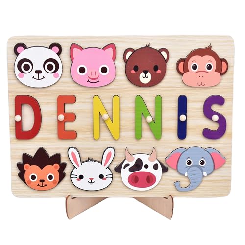 Name Puzzle für Kleinkinder, Montessori-inspiriertes Holzspielzeug, personalisiertes Puzzle für Kinder von 1-3 Jahren, Geschenkidee für Babys zu Ostern oder zum 1. Geburtstag Name Puzzle für Kleinkinder, Montessori-inspiriertes Holzspielzeug, personalisiertes Puzzle für Kinder von 1-3 Jahren, Geschenkidee für Babys zu Ostern oder zum 1. Geburtstag von LearnToy