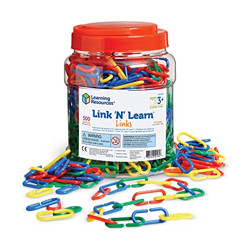 Learning Resources Link 'N' Learn Links – Kettenglieder in 4 Farben (Set mit 500 Stück) von Learning Resources