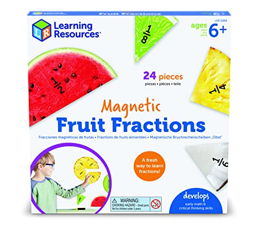 Learning Resources Magnetische Obstbruchteile, die Welt der Zahlen für Kindermathematik, Mathematik nach Montessori, Spiele für Kinder, Lernspiele für den Innenbereich, 24 Teile, ab 6 Jahren von Learning Resources