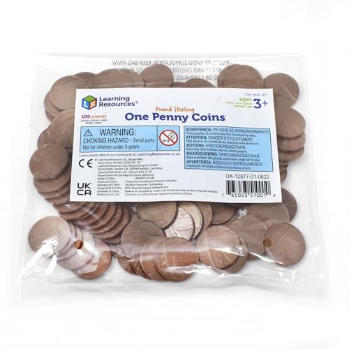 Learning Resources 1-Pence-Münzen (Set mit 100 Stück) von Learning Resources
