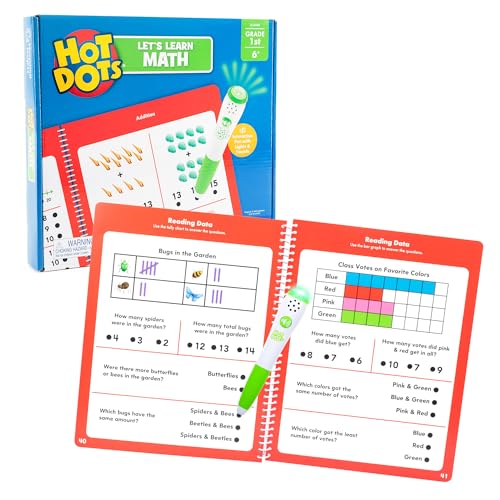 Learning Resources 2448 Hot Dots Wir wollen Mathematik Lernen, Grundschule, Aktivitätsbuch u. interaktiver Stift mit sofortiger Rückmeldung, über 100 Aktivitäten, ab 6 Jahren von Educational Insights