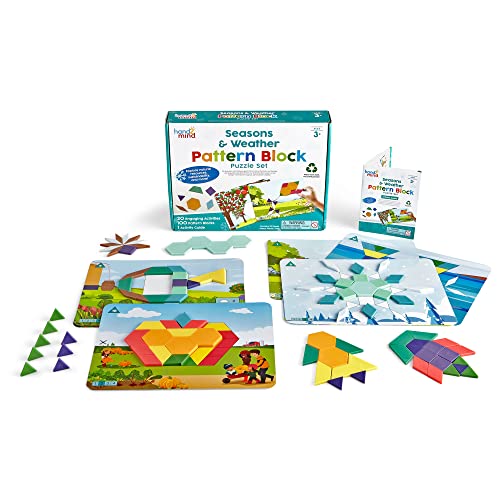 Learning Resources Formsteine-Legeset Jahreszeiten und Wetter, Formenpuzzle, Tangram für Kinder im Alter von 4-8 Jahren, Formsteine-Musterkarten, Legespiel, Aktivitäten für Vorschulkinder, ab 3 Jahren von Learning Resources