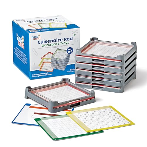 Learning Resources Cuisenaire Stab-Tabletts 6er-Set, ab 5 Jahren, enthält nur Tabletts und Aktivitätsunterlagen, Grundlegende Unterrichtsmaterialien für Lehrkräfte von hand2mind