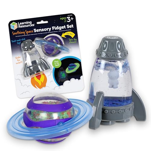 Learning Resources Soothing Space Fidget-Set LER5580, Ab 3 Jahren, Beruhigendes Weltraum-Sinnes-Spielzeug, Glitzereffekte & Licht, Stressabbau, Ideal Für Zuhause Oder Unterwegs von Learning Resources