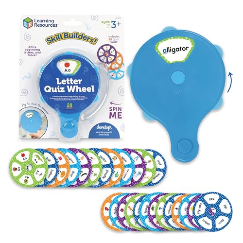 Learning Resources Buchstaben-Quizrad LER3790, Ab 3 Jahren, ABC-Lernhilfe Für Vorschule & Kindergarten, Alphabet & Buchstaben Erkennen, Selbstkontrolle, Inkl. 26 Karten & Anleitung von Learning Resources