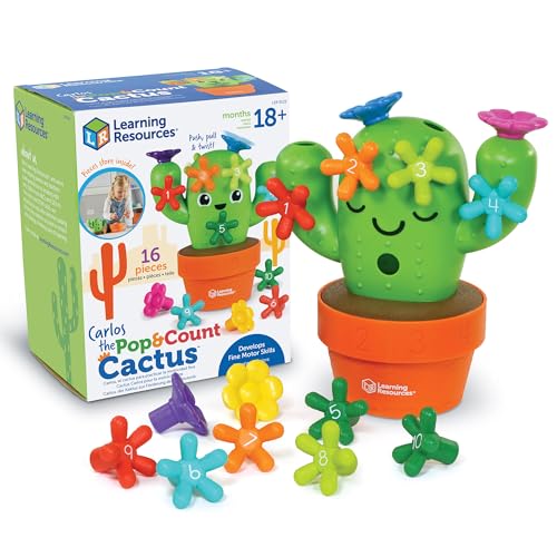 Learning Resources Carlos, der Kaktus zum Stecken und Zählen, Spielzeug-Erfolgsprodukt für Kleinkinder, Vorschule, feinmotorisches Geschick, Lernspielzeug, 16-teilig, ab 18 Monaten von Learning Resources