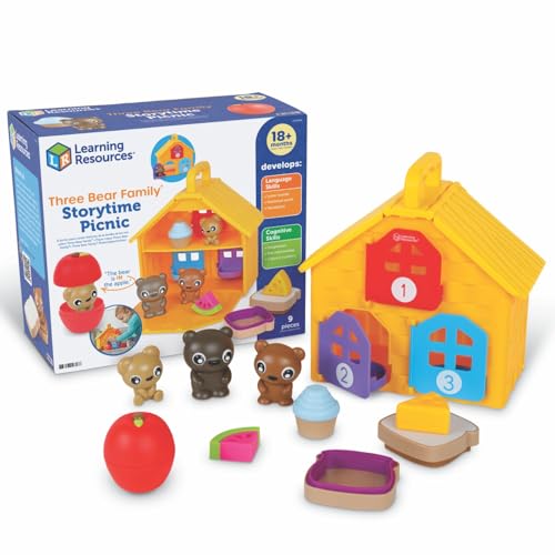 Learning Resources DREI‑Bären‑Familie Storytime Picknick‑Set, 9 Teile – Zähl‑ & Sprachspaß ab 18 Monaten von Learning Resources