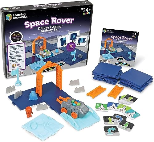 Learning Resources Deluxe-Aktivitätsset „Programmierbarer Weltraum-Rover“, Programmieren für Kinder, Mint-Spielzeug für das Klassenzimmer, Geschenke für Kinder ab 4 5 6 7 8 Jahren, Jungen und Mädchen von Learning Resources