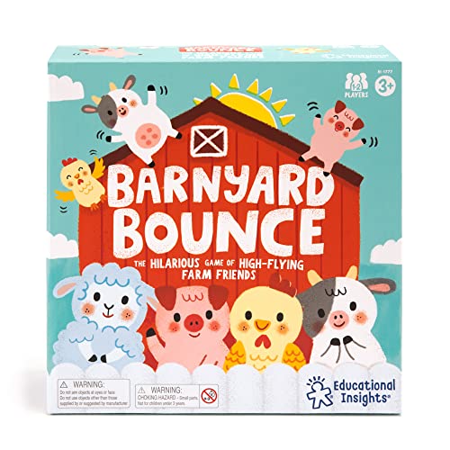 Learning Resources EI-1777 Barnyard Bounce Spiel Animal Hüpfende Bauernhoftiere, Memory-und Zuordnungsspiel für Vorschulkinder, für Jungen und Mädchen ab 3 Jahren, Zufällig, Einheitsgröße von Educational Insights