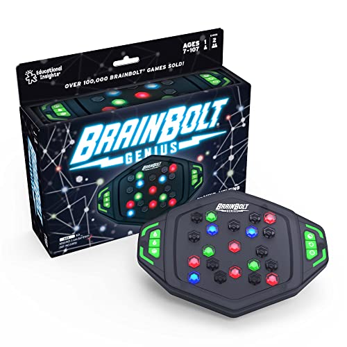 Learning Resources BrainBolt Genius Schnelles Gedächtnisspiel mit Lichtern, Intelligenzspiele für Kinder, tragbares Spiel, Geschenke für Kinder ab 7 8 9 10 11 12 Jahren, Jungen und Mädchen von Learning Resources