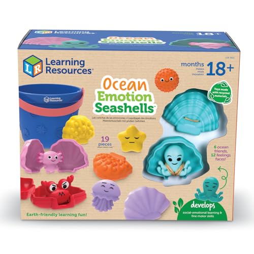 Learning Resources Emotionale Ozean-Muscheln, Sensorik-Spielzeug ab 18 Monaten, SEL Lernhilfe von Learning Resources