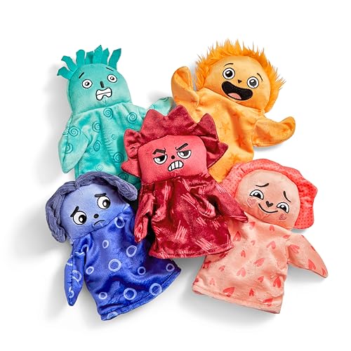 Learning Resources Feelings Family Handpuppen-Set, ab 18 Monaten, 5 Emotionen: Geliebt, Nervös, Frustriert, Einsam & Aufgeregt von Learning Resources