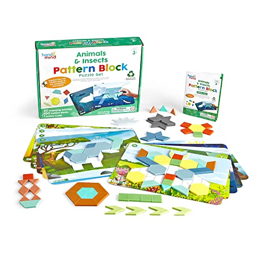 Learning Resources Formsteine-Legeset Tiere und Insekten, Legespiel, Formen-Puzzle, Formsteine-Musterkarten, Mathe-Zählsteine, Sortierspielzeug, Zählspielzeug, Vorschulaktivitäten, ab 3 Jahren von Learning Resources