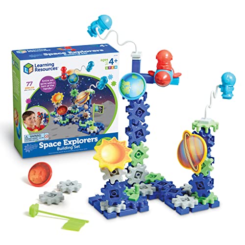 Learning Resources Gears! Gears! Gears! Bausatz für Weltraumentdecker, Ab 4 Jahren, 77-teiliges Set, Fördert Mint-Konzepte und Feinmotorik, Kombinierbar mit Anderen Gears-Sets von Learning Resources
