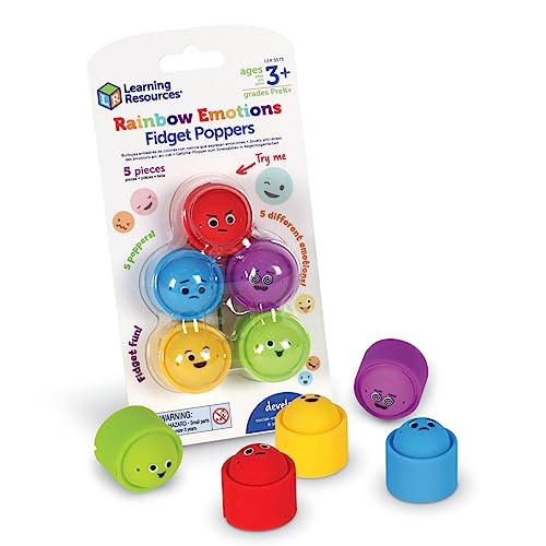 Learning Resources Gefühle-Plopper zum Stressabbau in Regenbogenfarben, Sensorik-Spielzeug, sozio-emotionales Lernen, SEL Sensorik-Spielsachen für Kleinkinder, feinmotorisches Geschick, 3+ von Learning Resources