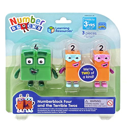Learning Resources Numberblocks Vier und die Schrecklichen Zweien, Offizielles Sammelspielzeug, enthält Numberblocks Vier und 2 x die Schreckliche Zwei, mit beweglichen Armen für realistisches Spiel Learning Resources Numberblocks Vier und die Schrecklichen Zweien, Offizielles Sammelspielzeug, enthält Numberblocks Vier und 2 x die Schreckliche Zwei, mit beweglichen Armen für realistisches Spiel von Learning Resources