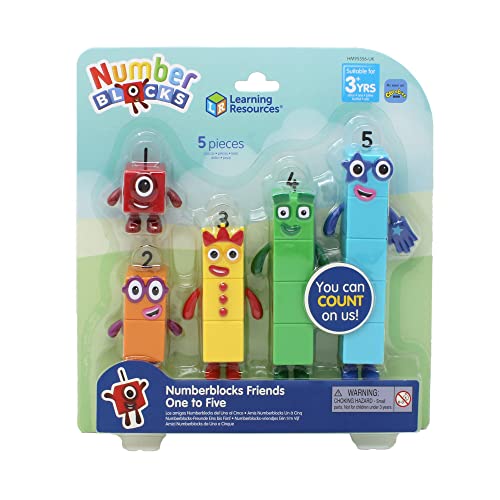 Learning Resources Numberblocks-Freunde Eins bis Fünf, Offizielles Sammelspielzeug, enthält die Numberblocks Eins, Zwei, DREI, Vier & Fünf, perfekt zum Aufstellen & mit beweglichen Armen von Learning Resources