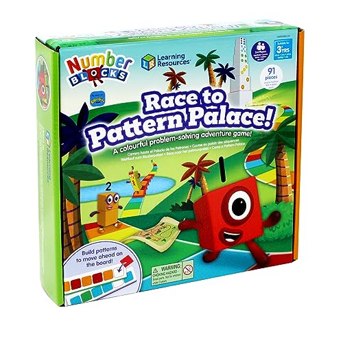 Learning Resources HM95400-UK Brettspiel „Wettlauf zum Musterpalast“, Numberblocks-Geschenke, Mathespiele für Kinder ab 3 Jahren, Zählen, Farben Lernen, 91-teilig von Learning Resources