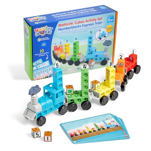 Learning Resources HM96094-UK MathLink Würfelset Expresszug, Alter 3 4 5 6, Spielzüge, CBeebies, Mathe-Spielzeug, Zahlenspielzeug, Numberblocks Würfel zählen, EYFS, 10 Matheaktivitäten, Multi von Learning Resources