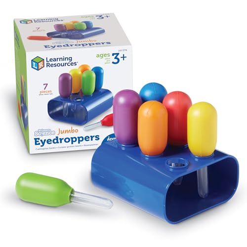 Learning Resources Riesen-Pipetten (Set mit 6 Stück in Halterung), pipetten groß für tuff Tray & Sensory Play, wasserspielzeug Kinder, Pipette für wissenschaftliche experimente für Kinder ab 3+ Learning Resources Riesen-Pipetten (Set mit 6 Stück in Halterung), pipetten groß für tuff Tray & Sensory Play, wasserspielzeug Kinder, Pipette für wissenschaftliche experimente für Kinder ab 3+ von Learning Resources