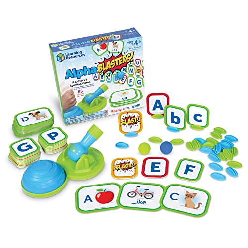 Learning Resources Alphablasters Buchstaben- und Buchstabierspiel, Lernspiele für drinnen, Alphabet-Übungen für die Vorschule, Denkspielzeug für Kleinkinder, 85 Teile, ab 4 Jahren von Learning Resources