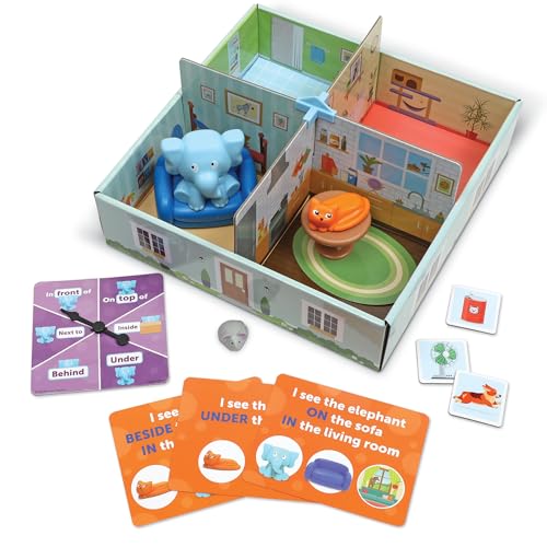 Learning Resources LER5454 Elefant im Raum Aktivitäts-Set Positionswörter, Alter 4+, Lernspiele, Spiele 4-8, Brettspiele für Kinder 4-6, Multi von Learning Resources