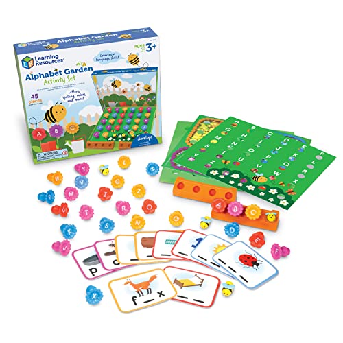 Learning Resources Alphabet-Garten Aktivitätsset, Lernspiele für drinnen, Alphabet-Übungen für die Vorschule, Denkspielzeug für Kleinkinder, Vorschul-Lernspielzeug für Kleinkinder, 45 Teile, 3+ von Learning Resources