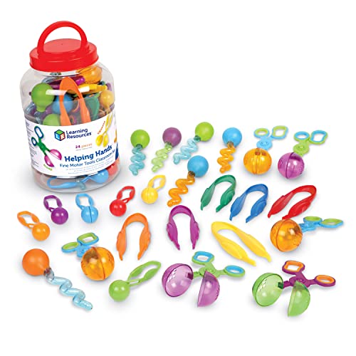 Learning Resources Helping Hands – Feinmotorik-Werkzeugset für das Klassenzimmer, Lernspielzeug für Kleinkinder, Unterrichtsmaterial für Lehrer, Sensorikspielzeug für Kleinkinder, 24-teilig von Learning Resources