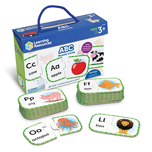 Learning Resources ABC-Puzzlekarten, Vorbereitendes Lernen im Vorschulalter, Puzzles zur Eigenüberprüfung, ab 3 Jahren von Learning Resources